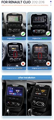 Autoradio Android 12 pour Renault Clio 2012-2016 Hizpo avec CarPlay sans Fil Bluetooth WiFi Lien Miroir Entrée caméra arrière/Avant FM – Image 2
