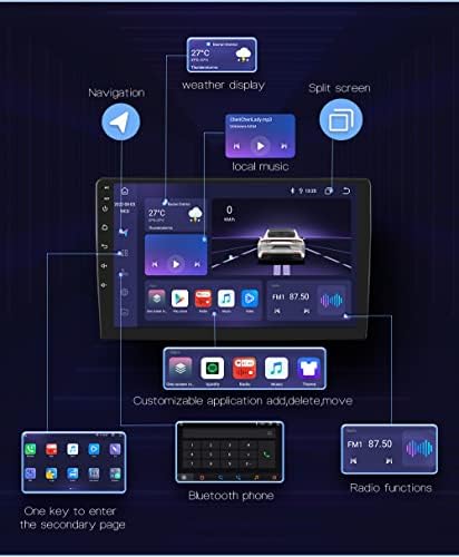 Autoradio Android 12 pour Renault Clio 2012-2016 Hizpo avec CarPlay sans Fil Bluetooth WiFi Lien Miroir Entrée caméra arrière/Avant FM – Image 5