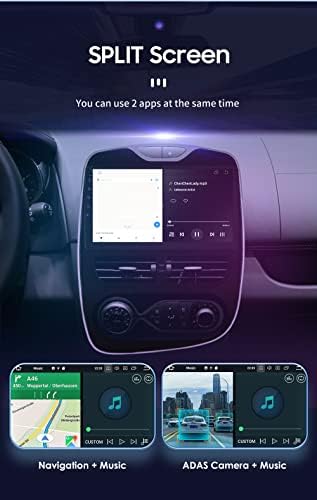 Autoradio Android 12 pour Renault Clio 2012-2016 Hizpo avec CarPlay sans Fil Bluetooth WiFi Lien Miroir Entrée caméra arrière/Avant FM – Image 6