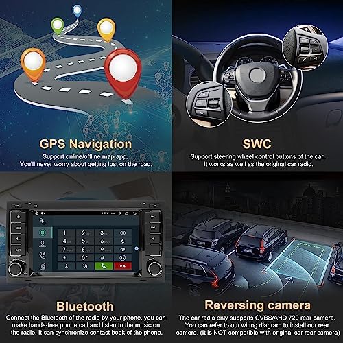 Autoradio VW Volkswagen TOUAREG T5 Transporter Android 13 Carplay/Android Auto/GPS Navigation/Bluetooth/WIFI Caméra arrière – Image 3