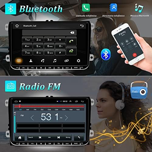 Autoradio VW Polo Golf 5 6 Passat Tiguan Touran Seat Skoda de marque CAMECHO Bluetooth WiFi et caméra de recul – Image 4