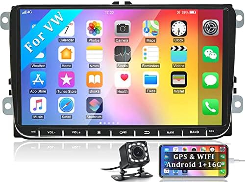 Autoradio VW Polo Golf 5 6 Passat Tiguan Touran Seat Skoda de marque CAMECHO Bluetooth WiFi et caméra de recul