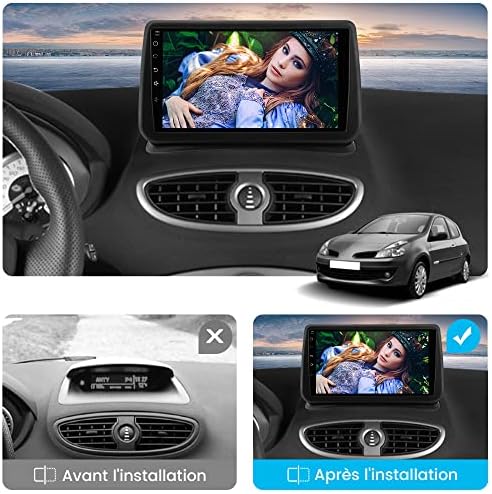 Autoradio Carplay Bluetooth pour Renault Clio Ⅲ 2005-2014 Écran Tactile HD de 9 Pouces Support Carplay et Android Auto mirrorlink WiFi DSP AM FM RDS GPS – Image 2