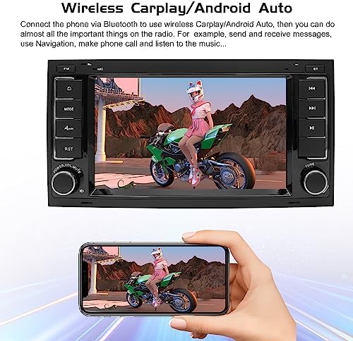Autoradio VW Volkswagen TOUAREG T5 Transporter Android 13 Carplay/Android Auto/GPS Navigation/Bluetooth/WIFI Caméra arrière – Image 2