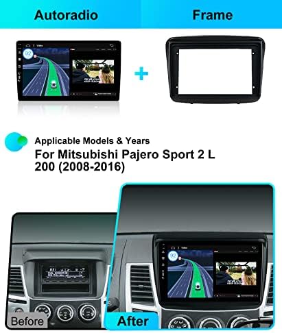 Autoradio Mitsubishi Pajero Sport 2 L200 (2008-2016) BXLIYER Android 12 IPS RAM-2G+32G ROM sans Fil Carplay + Android Auto - Caméra- 2 Din 9 Pouces – Image 2