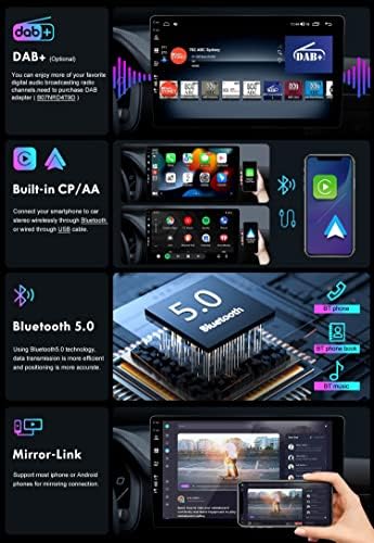 Autoradio pour Mitsubishi Outlander (2012-2018) 2 Din YUNTX CarPlay/Android Auto/DSP/GPS Écran Tactile Caméra MIC-Dab/Bluetooth 5.0/MirrorLink – Image 6