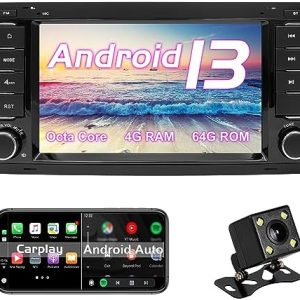 Autoradio VW Volkswagen TOUAREG T5 Transporter Android 13 Carplay/Android Auto/GPS Navigation/Bluetooth/WIFI Caméra arrière