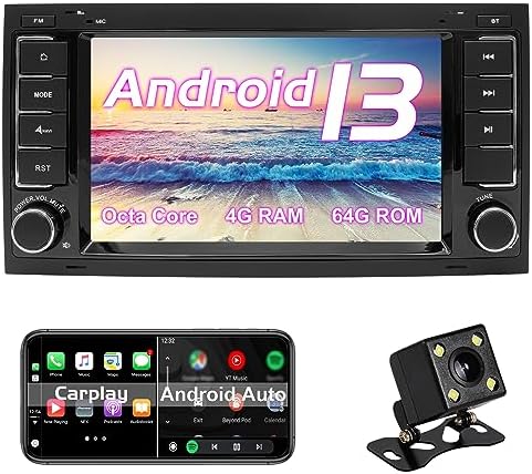 Autoradio VW Volkswagen TOUAREG T5 Transporter Android 13 Carplay/Android Auto/GPS Navigation/Bluetooth/WIFI Caméra arrière