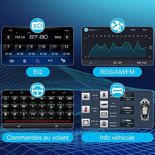 Autoradio Carplay Bluetooth pour Renault Clio Ⅲ 2005-2014 Écran Tactile HD de 9 Pouces Support Carplay et Android Auto mirrorlink WiFi DSP AM FM RDS GPS – Image 4