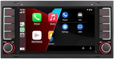 Autoradio Compatible CarPlay/Android Auto pour VW Touareg Transporter T5 Multivan - Écran Tactile IPS/Bluetooth/Mirror Link/FM/AM/USB