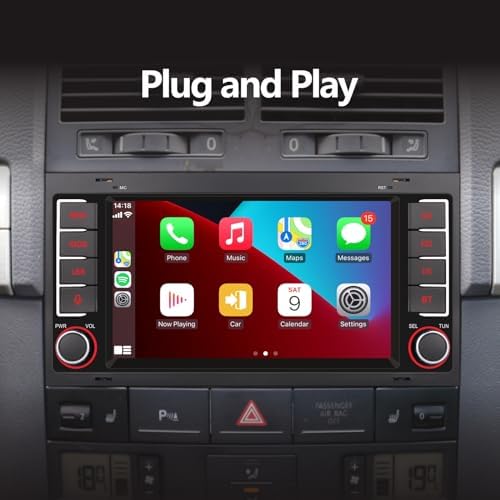 Autoradio Compatible CarPlay/Android Auto pour VW Touareg Transporter T5 Multivan - Écran Tactile IPS/Bluetooth/Mirror Link/FM/AM/USB – Image 6