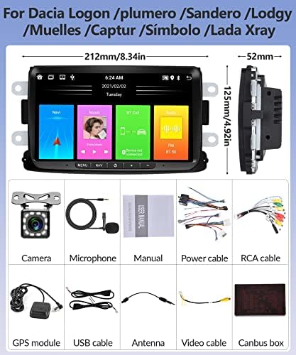 Autoradio 2 Din Android pour Renault Dacia avec GPS WiFi Bluetooth Caméra de Recul – Image 7