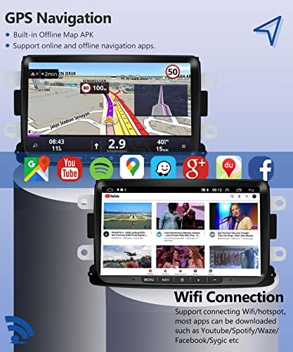 Autoradio 2 Din Android pour Renault Dacia avec GPS WiFi Bluetooth Caméra de Recul – Image 2