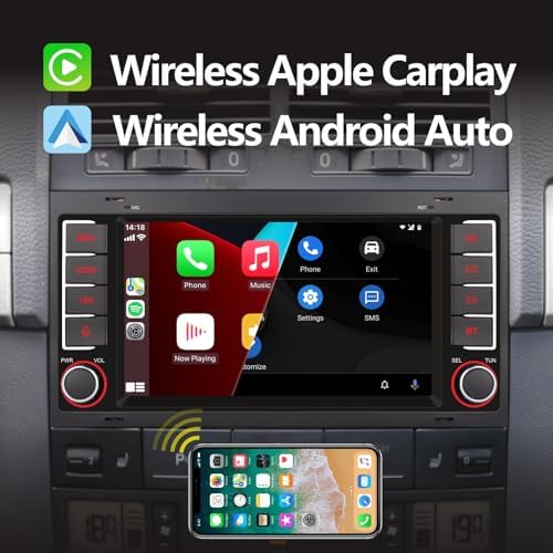Autoradio Compatible CarPlay/Android Auto pour VW Touareg Transporter T5 Multivan - Écran Tactile IPS/Bluetooth/Mirror Link/FM/AM/USB – Image 2