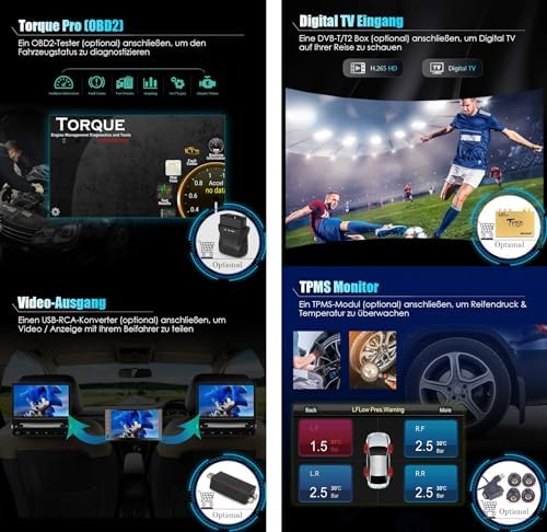 Autoradio Erisin 9 Pouces Android 13 pour VW T5 Polo Passat Golf 5/6 Touran Tiguan Caddy - GPS, Bluetooth, CarPlay sans Fil, Android Auto – Image 6